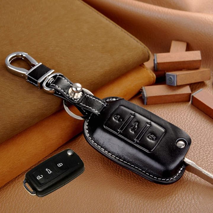 Чехол брелок из натуральной кожи для автомобильного ключа старой Skoda Octavia Yeti Superb
