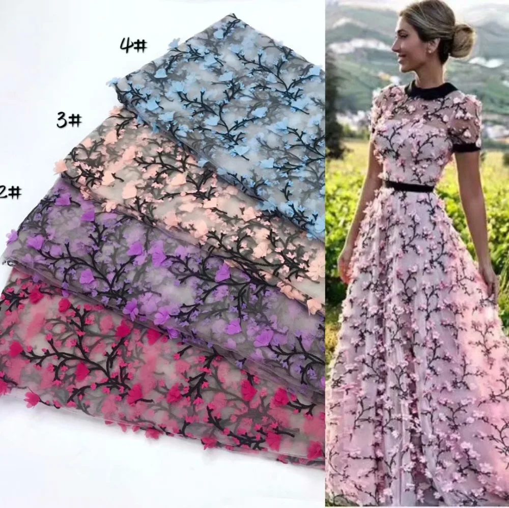 2018 новейшая африканская кружевная ткань образец дизайна тюль французская 3D