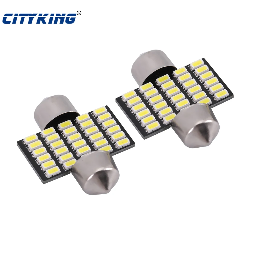 

10 шт. белый свет C5W светодиодная гирлянда 29 мм Светодиодная 3014 30smd автомобильная светодиодная ламсветильник освещения автомобиля светодиод...
