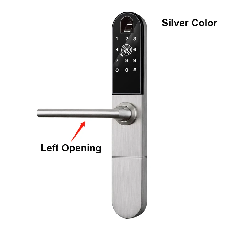 Silver-Left opening Умный дверной замок с Wi-Fi Bluetooth приложение электронный цифровой код RFID карты Алюминиевый раздвижной стеклянный крючок дверной замок - Цвет: Silver-Left opening