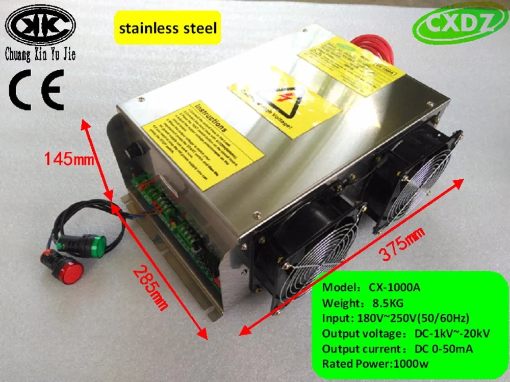 High Voltage Power Supply -20KV Output 1000W HV Module For Industrial Dirty Gas Purification | Regulators/Stabilizers