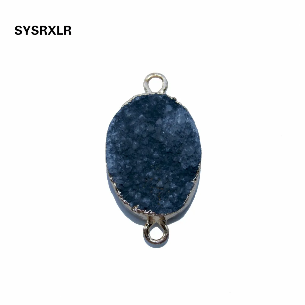 Оптовая продажа серое ожерелье из натурального хрусталя Druse эллиптическое с 2