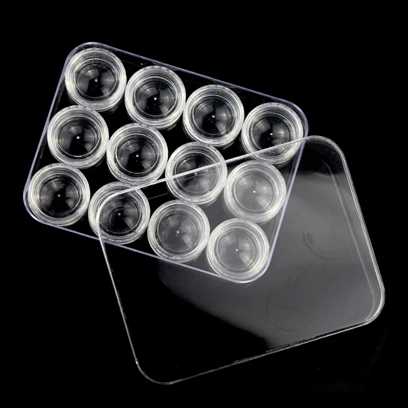 12 слотов для карт белый прозрачный ящик хранения пустой контейнер нейл арт