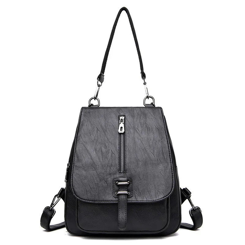 Однотонный высококачественный рюкзак из искусственной кожи женские