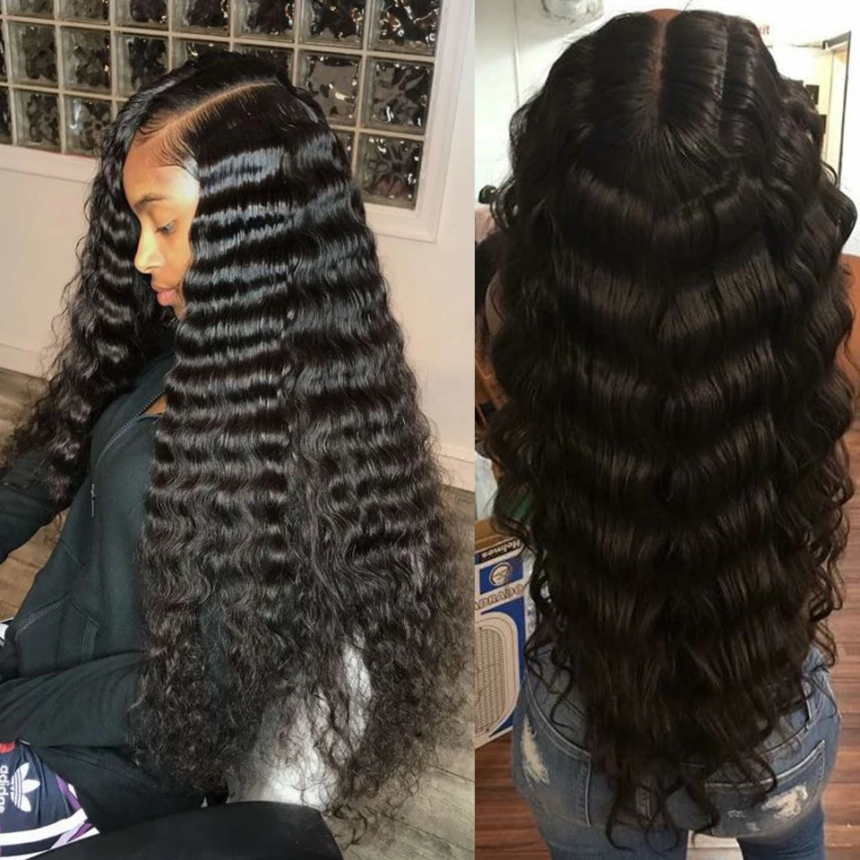 Glueless 360 парик с волосами младенца бразильские волосы remy глубокая волна кружева фронта человеческих волос парик предварительно выщипанные волосы