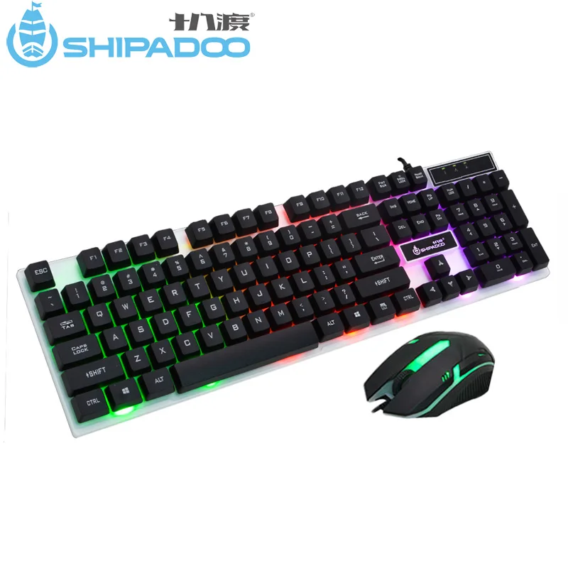 K280 USB Wired Computer Keyboard Standard 104 Keys Ergonomic PC with Russian Sticker Rainbow LED Backlight for Desktop | Компьютеры и