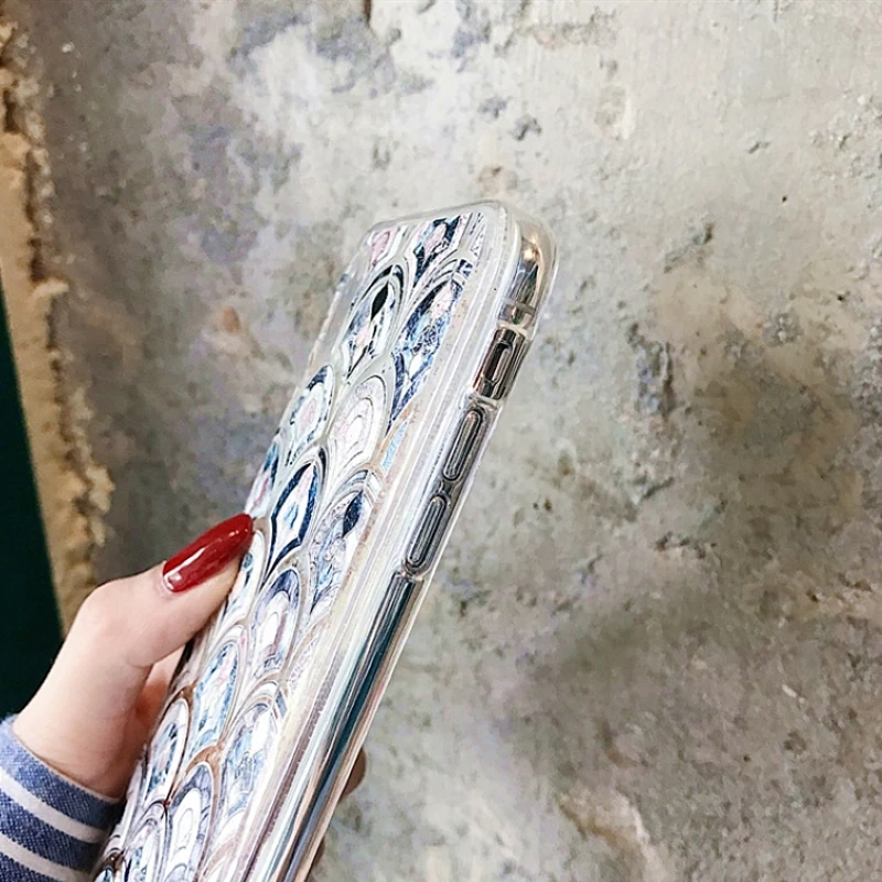 Dynamic Liquid Quicksand Marble Mermaid Phone Case For iphone 8 XS Max 6 7 Plus XR X Sequin Glossy Glitter Cover |