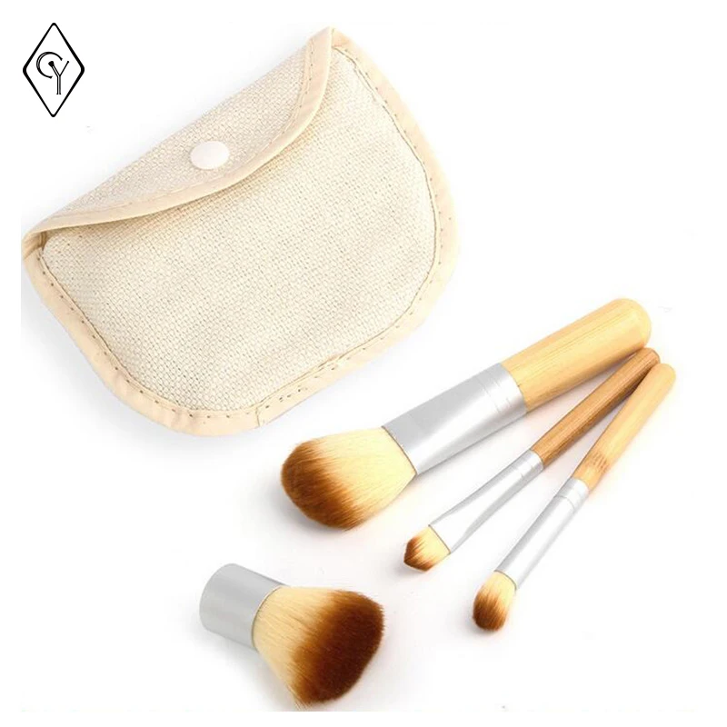 CY 4pcs Nylon Hair Makeup Brushes Set Foundation Highlighter Brush Kit Eyeshadow Eyeliner Powder Make Up Brand Tool Cosmetic | Красота и