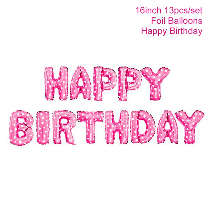 Birthday balloon QIFU 1 день рождения девочки вечерние украшения Дети первый день рождения Декор баннер День рождения воздушные шары один год первый день рождения украшения - Цвет: Birthday balloon