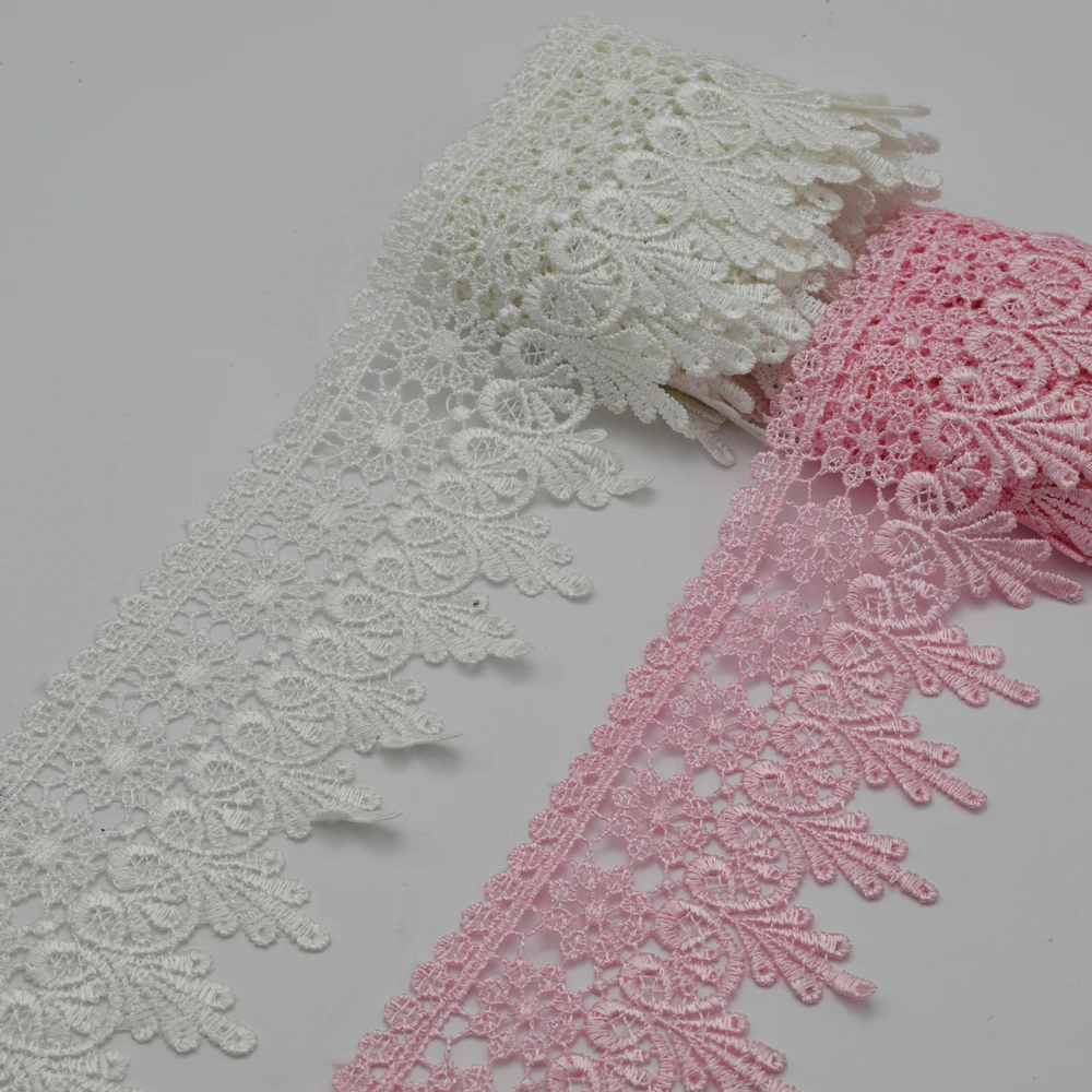 Белые сердца вышитые викторианские Венецианские кружева отделка ремесла и шитье