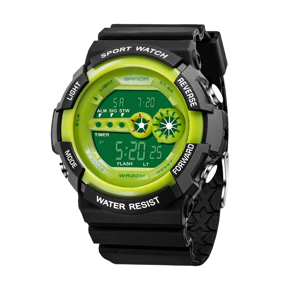 G стильные мужские спортивные часы, S-SHOCK, военные часы, модные наручные часы, мужские спортивные цифровые часы, светодиодный, водонепроницаемые, Relogio Masculino - Цвет: Green