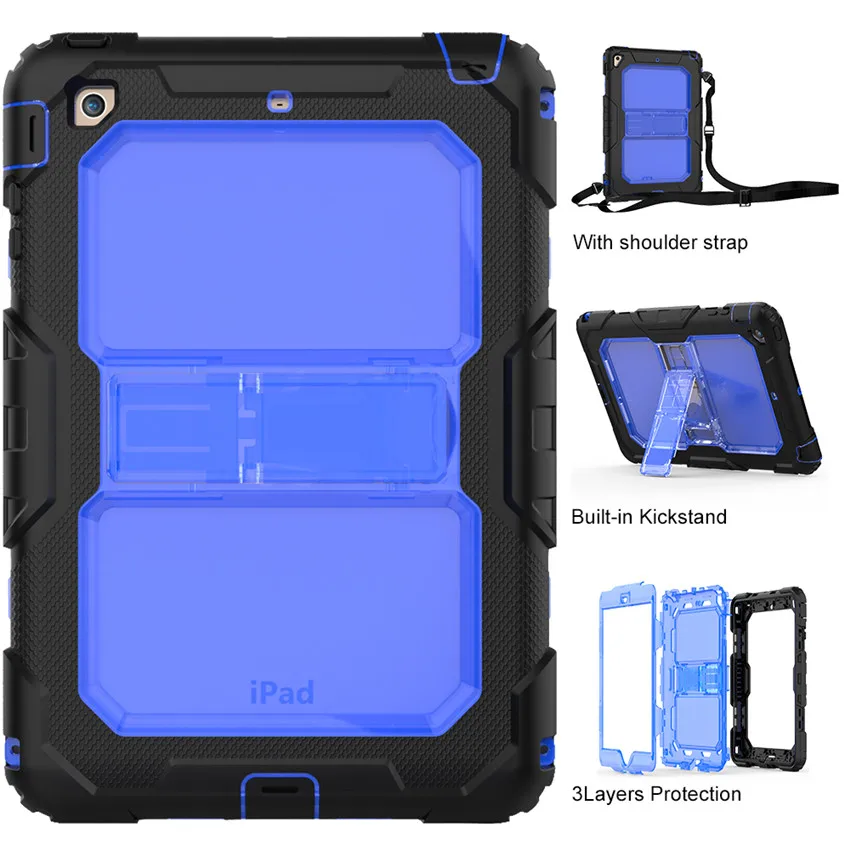 Чехол для iPad Mini 1/2/3 7 9 дюйма противоударный чехол с откидной ножкой и ремнем на