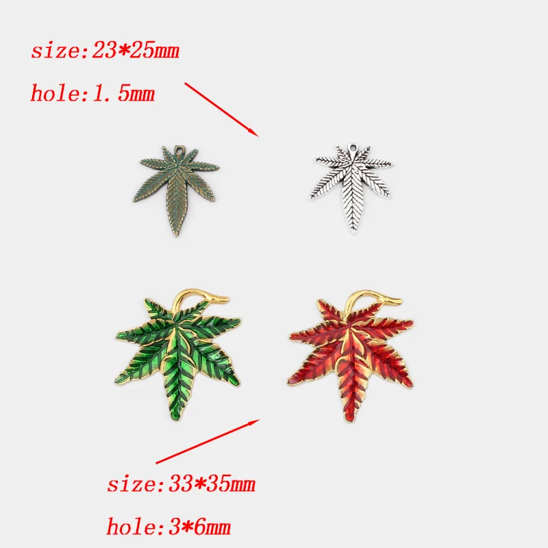 10 шт. подвески в виде кленового листа|pendant leaf|weed leaf charmscharm pendant |