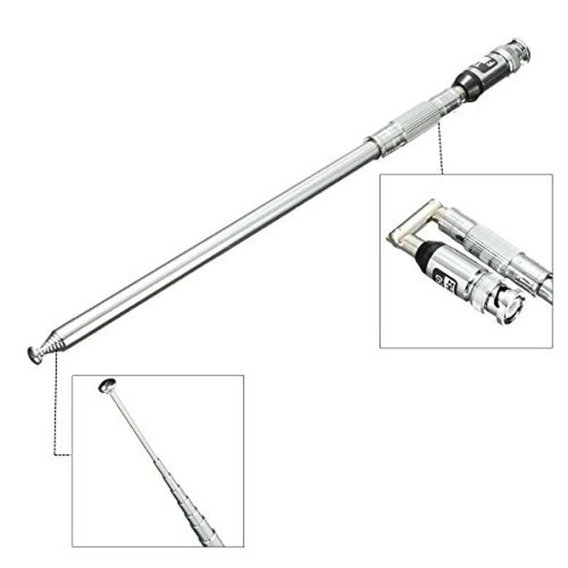 

1M 118-136MHz Whip Antenna Bendable Telescopic Intercom Antenna BNC Connector for Airband Radio Receiver Aviation