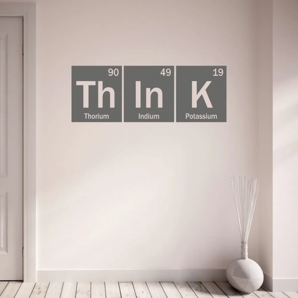

Think Periodic Table Motivational Inspirational Vinyl Decal Room Art Decor Room Wall Decals Mural decoration Sticker D739