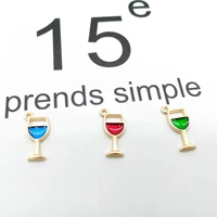 fashion charm trendy new 50pcs wine cup charms gold color zine alloy flying pendant charm