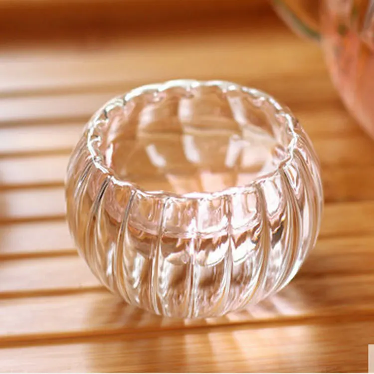 

4 шт Тыква двухслойная стеклянная чашка, 35 мл теплоизоляционная чашка, термостойкая посуда, для домашнего офиса бар Чайный домик Ресторан