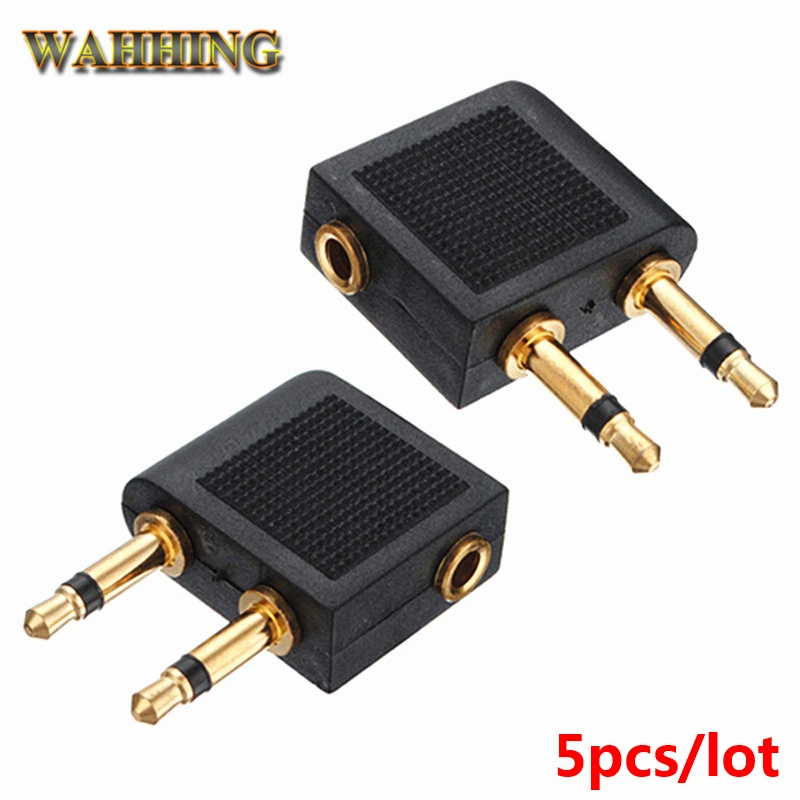 5 шт. двойной 3.5 мм Джек Женский аудио адаптер самолет наушники Авиакомпании