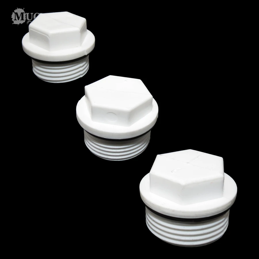 

MUCIAKIE 10PCS PPR G1/2 G3/4 G1 inch Male Thread End Plug Plastic Tubing Fittings with Rubber Ring BSP End Cap Choke Plug