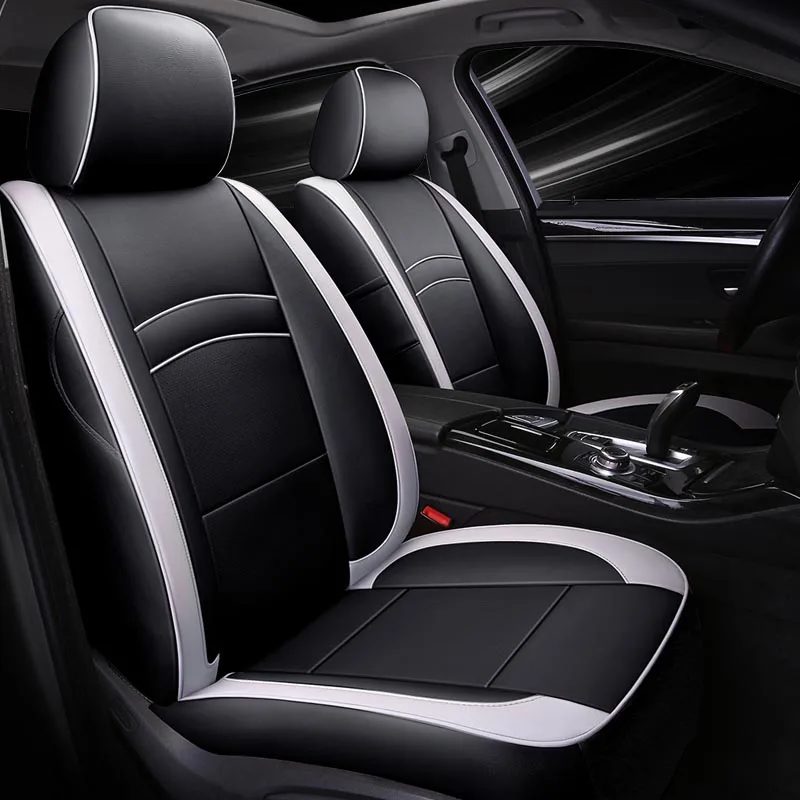 white black Роскошный кожаный чехол для автомобильного сиденья для Toyota Corolla Camry Highlander C-HR CROWN PRIUS VIOS IZOA YARiS make Чехлы для автомобильных сидений - Название цвета: white black