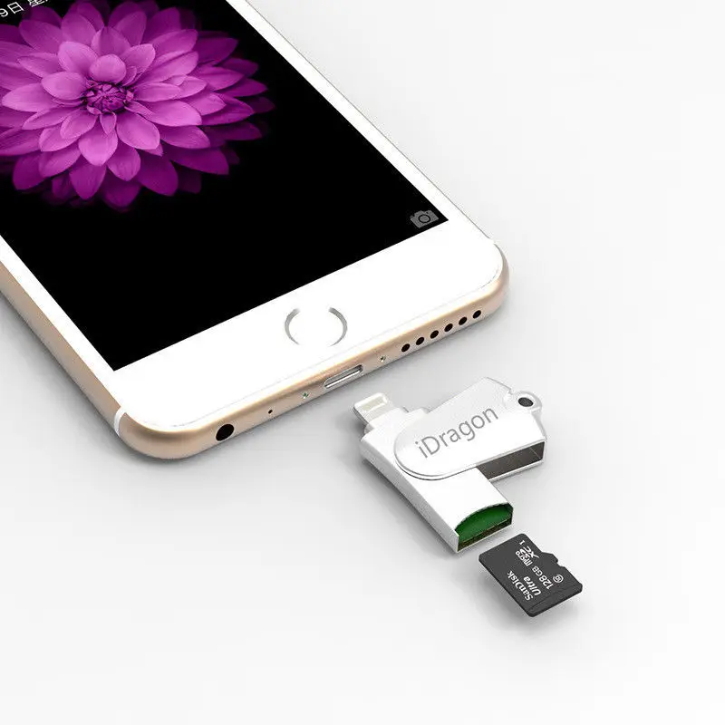 Устройство чтения карт памяти Micro SD TF OTG устройство USB для iPad Mini Air Pro iPhone 12 pro 11 8 PLUS X 7