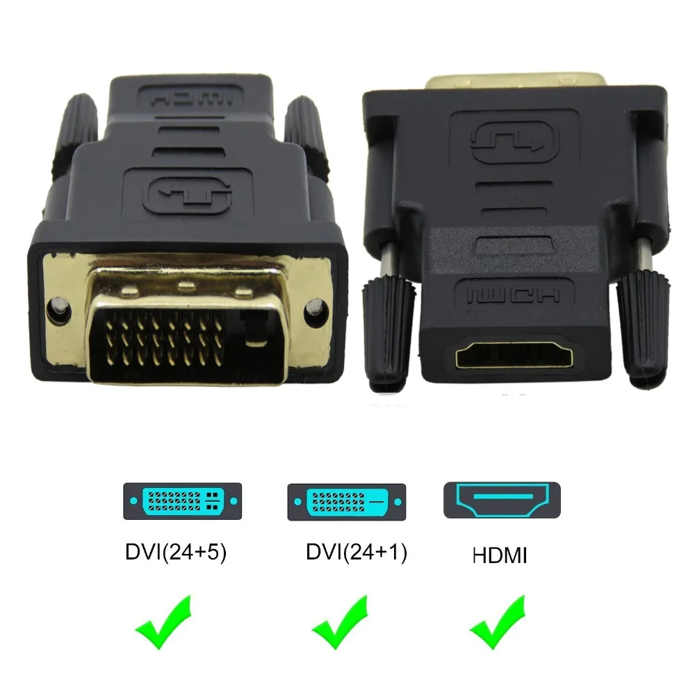 Адаптер HDMI в DVI D 24 + 5 2 шт. конвертер адаптер с золотым покрытием 1080P адаптером| |