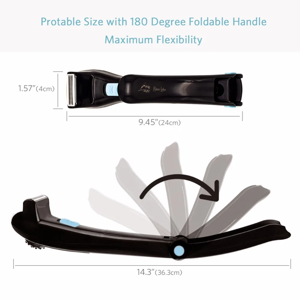 Речной Лейк Do It Yourself Back Shaver Battery Operated AA Hair Body Underarm Removal 1 Бритва и 2 лезвия|blade blade|hair