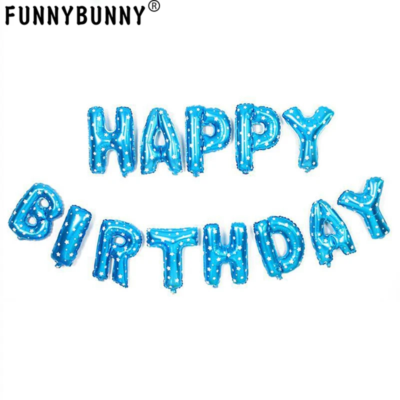 FUNNYBUNNY 16 дюймов с днем рождения баннер воздушный шар из фольги буквы майларовые