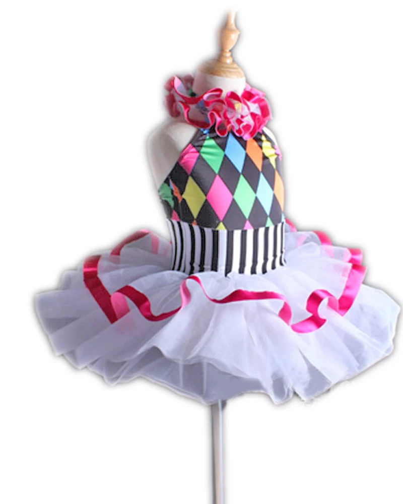Printed neck hung children practise female ballet new bitter fleabane high-grade dress stage | Тематическая одежда и