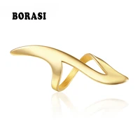 borasi fashion street style elements party ring for women hyperbole gold color ring stainless steel finger jewelry new rings