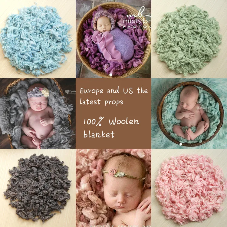 

100% Pure Wool Filler Cushion Blanket Newborn Photography Background Props Studio Photos Aided Modeling Filler Basket Stuffer