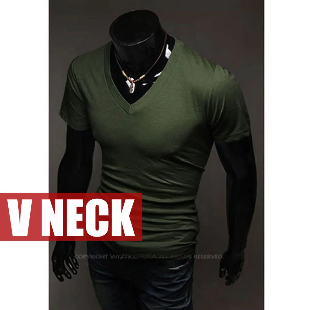 V Army Стиль, модные летние топы, мужские футболки с коротким рукавом и v-образным вырезом, мужские футболки для фитнеса, брендовые майки, 20 цветов, Азия S-XXXXXL - Цвет: V Army