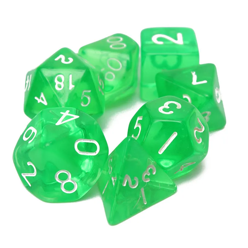 7 шт./компл. цветной односторонний Die D4 D6 D8 D10 D12 D20 для DND для RPG поли цифровой многогранный пластиковые кубики настольные игры