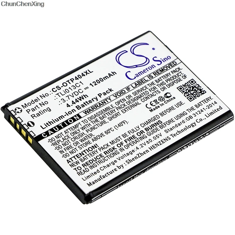 Аккумулятор Cameron Sino 1200mAh TLi013C1 для Alcatel One Touch Go Flip OT 4043S 4044T|Аккумуляторы мобильных