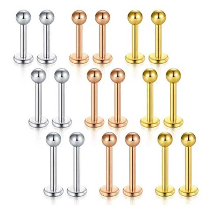 JFORYOU 16G кольца для губ нержавеющая сталь Labret Monroe шпильки Козелка ушной раковины