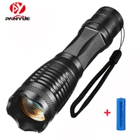 panyue portable led flashlight led torch zoomable flashlight 1000lm e6 xm l t6 5 mode light for 18650 or 3aaa battery