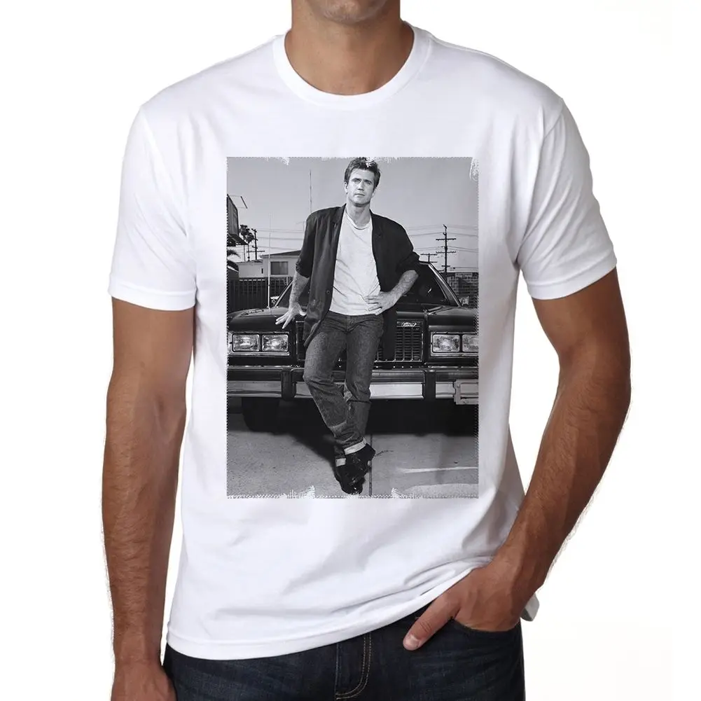 Мужская футболка Mel Gibson Ретро из 100% хлопка с принтом бесплатная доставка - купить