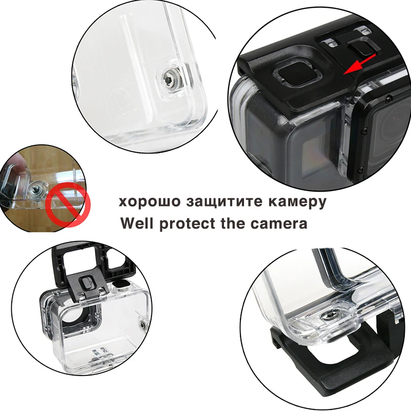 Tekcam Touchable 45M водонепроницаемый чехол Дайвинг фильтр Корпус для Gopro аксессуары Hero 7