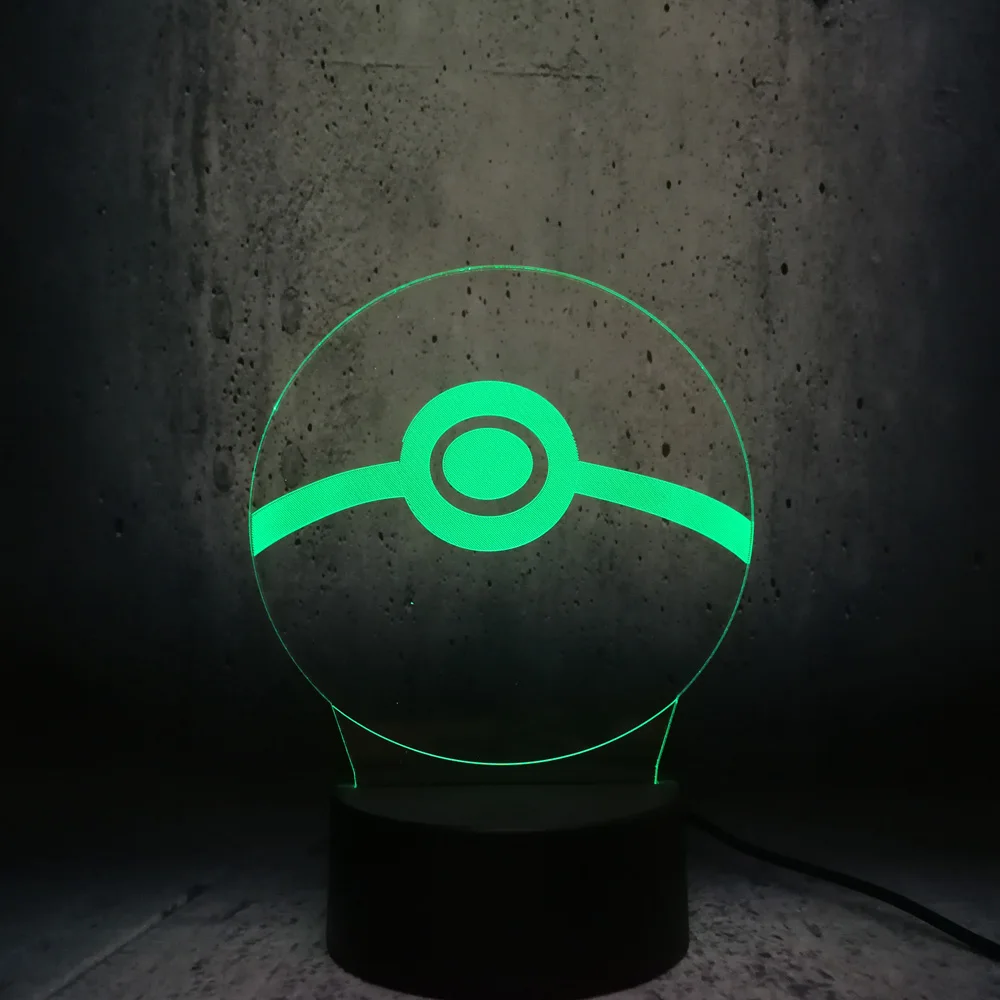 Покемон Poke мяч gs Дизайн 3D LED USB лампа японская мультяшная игра детская игрушка