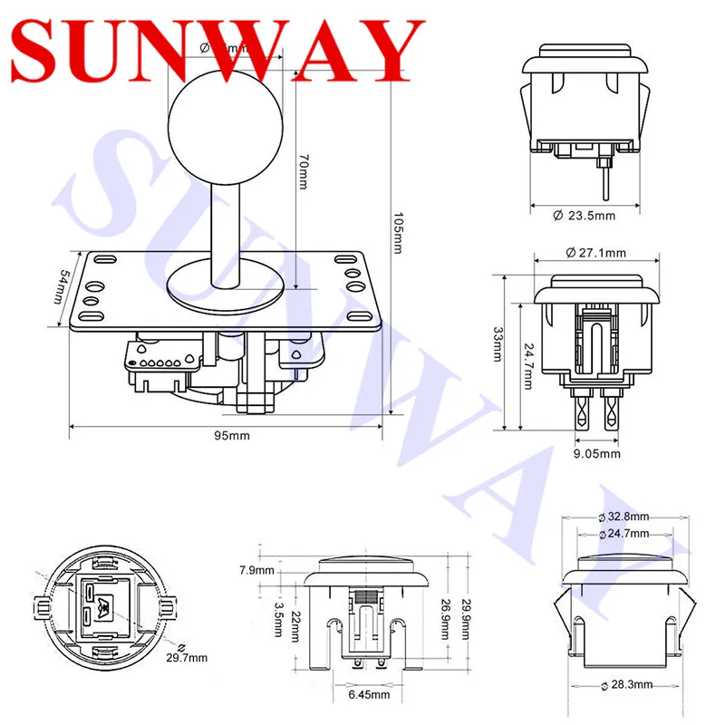 

DIY Kit Zero Delay Arcade DIY Kit USB Sanwa + Sanwa