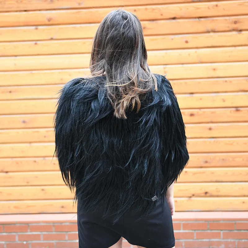 CX-G-A-31 Customed Size New Winter Ladies Genuine Goat Fur Jacket Coat | Женская одежда