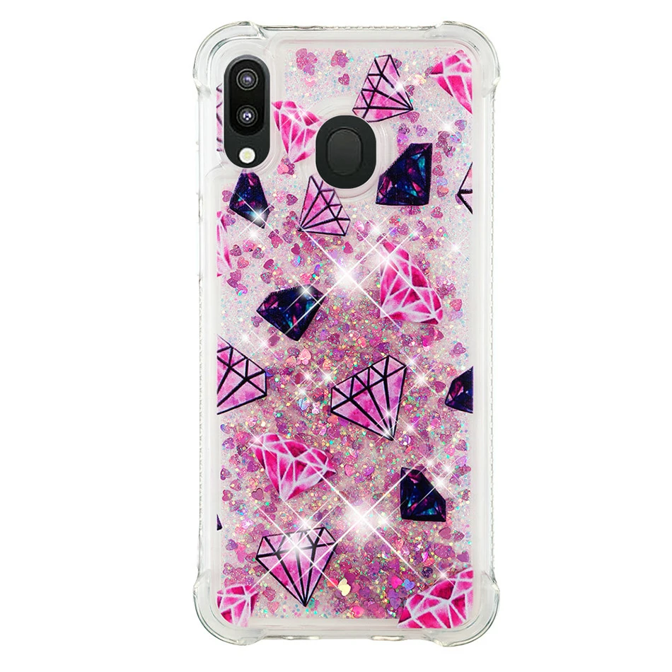 Crystal Block Блестками Жидкий чехол для samsung Galaxy M20 M10 A10 S10E S10 S9 J4 J6 плюс A7 A750 J400 J600 Note 9 зыбучие пески чехол - Цвет: Crystal Block