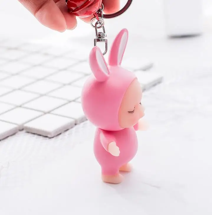 Модный милый брелок Спящая кукла Kawaii, пчела, кролик, панда, медведь в форме мультяшного автомобиля, брелок, игрушка, ювелирное изделие для девочки