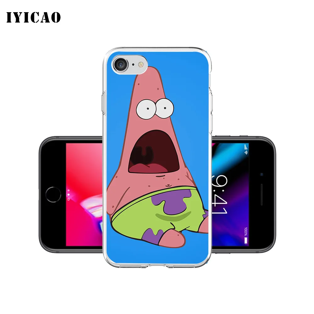 IYICAO Патрик звезда Мягкий силиконовый чехол для телефона iPhone X XR XS MAX 6 6s 7 8 Plus 5 5S SE TPU