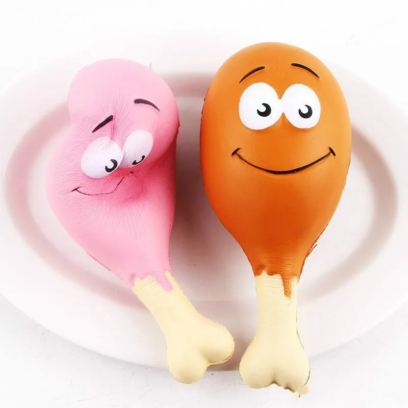 Mskwee Jumbo курица нога улыбка лицо медленно растет Сжимаемый Анти Стресс kawaii сжимает
