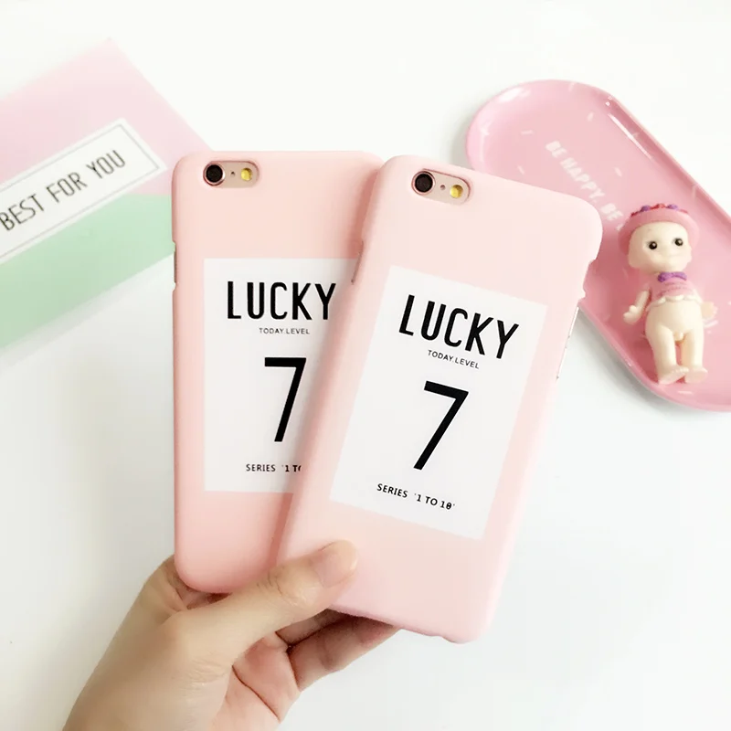 Модный чехол с надписью Lucky Seven для iphone7 жесткий забавными мультяшными буквами iphone