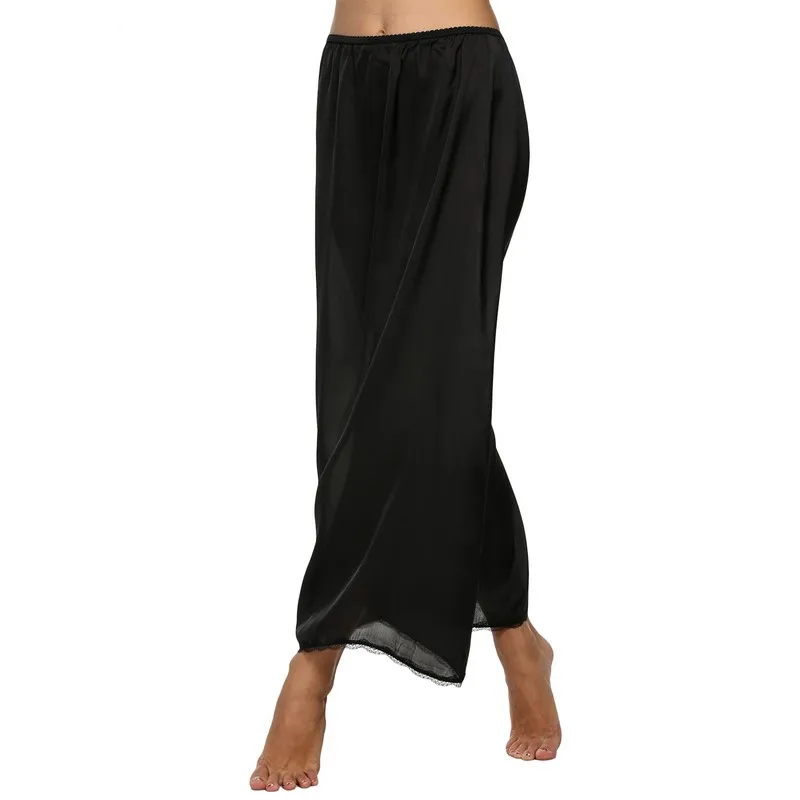 Для женщин Half Slip атласной отделкой Макси Кружева нижняя скольжения летние
