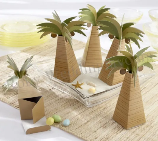 Бесплатная доставка 100 шт. коробки с пальмами сувениры конфеты для вечевечерние