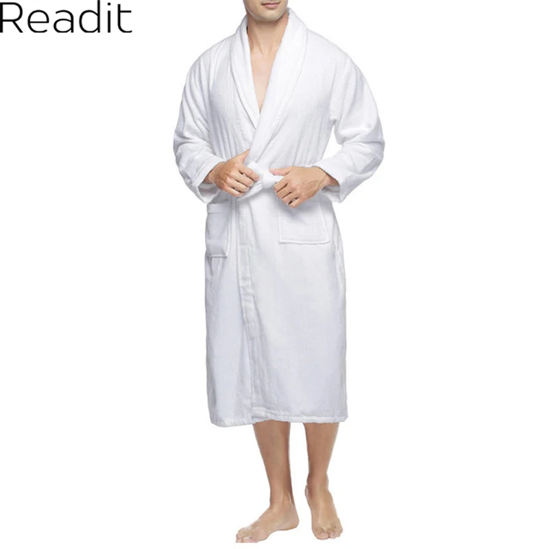 Мужские халаты сексуальные хлопковый Халат Для мужчин халат из махровой ткани