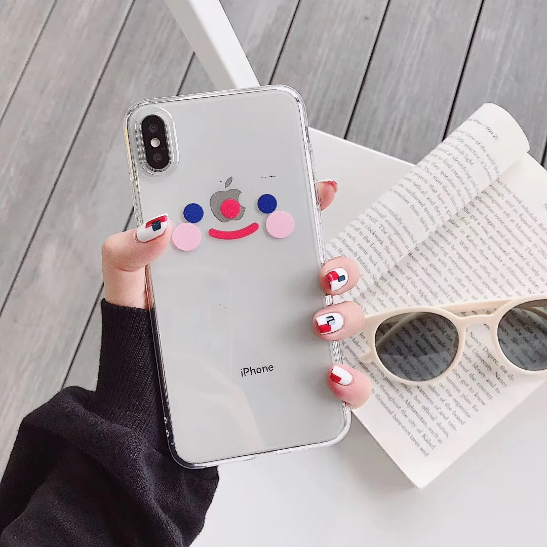 Корейский INS супер огонь милый Простой Румяна смайлик чехол для телефона iphone Xs MAX